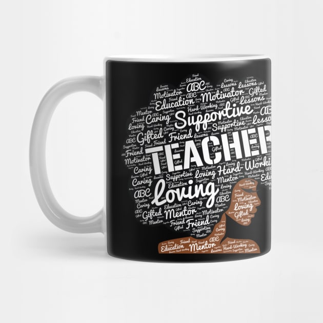 African American Teacher Words in Afro by blackartmattersshop